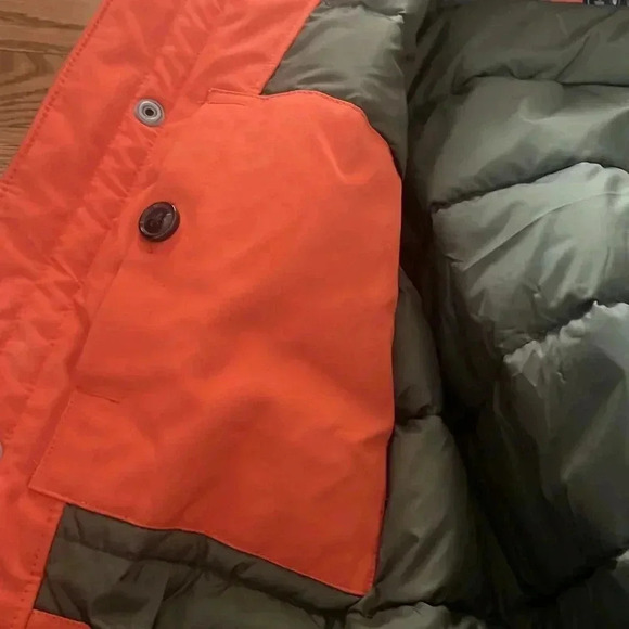 [L]Abercrombie & Fitch Orange Red M-51 Down Filled Parka Jacket Coat Sherpa Hood - Picture 6 of 7